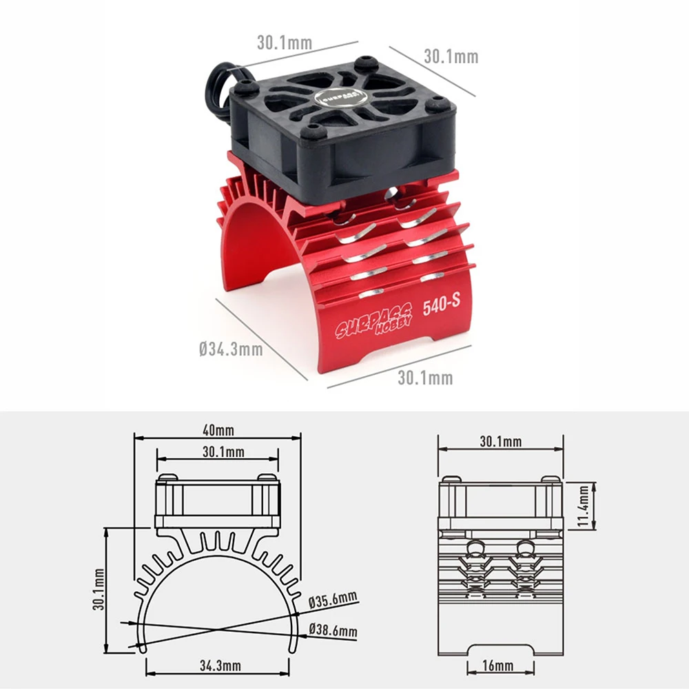 SURPASS HOBBY RC Motor Fan Cooling Heatsink for 380 390 540 550 Brushless Motor 28/29/36mm