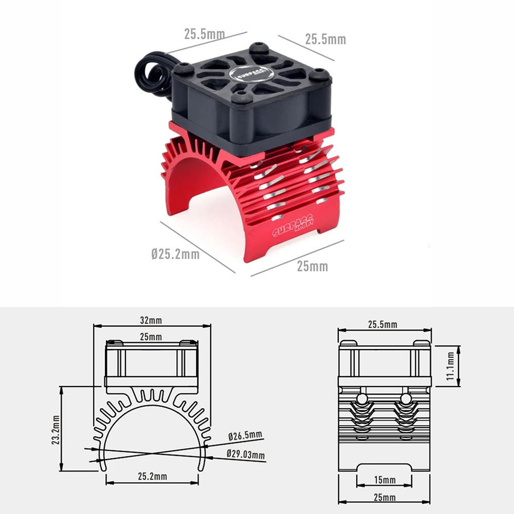 SURPASS HOBBY RC Motor Fan Cooling Heatsink for 380 390 540 550 Brushless Motor 28/29/36mm