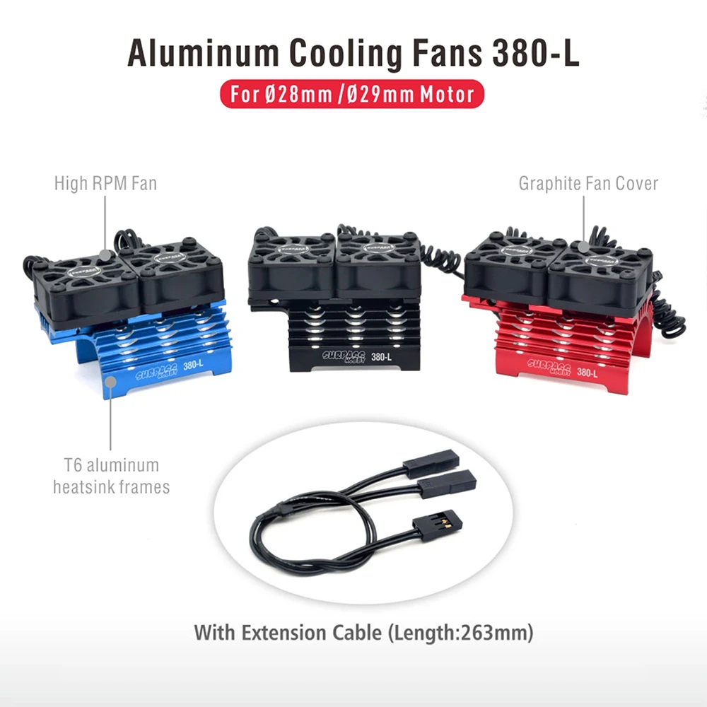 SURPASS HOBBY RC Motor Fan Cooling Heatsink for 380 390 540 550 Brushless Motor 28/29/36mm