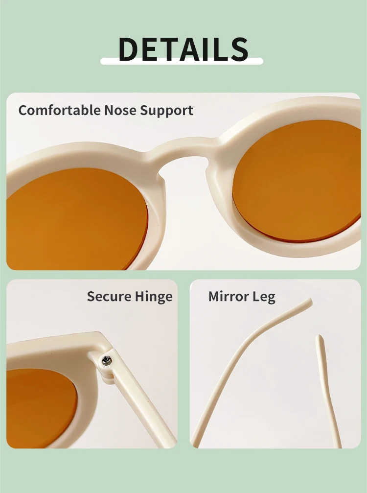 New Children Cute Checker Panel Color Round UV400 Sunglasses Baby Girls Outdoor Sun Protection Sunglasses Kid Sun Glasses