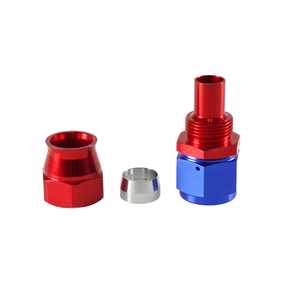 For Swivel PTFE Oil Fuel Line Hose End Fitting AN4/6/8/10/12 Straight 0°/45°/90°/180° Reusable Hose End Fitting Adapter