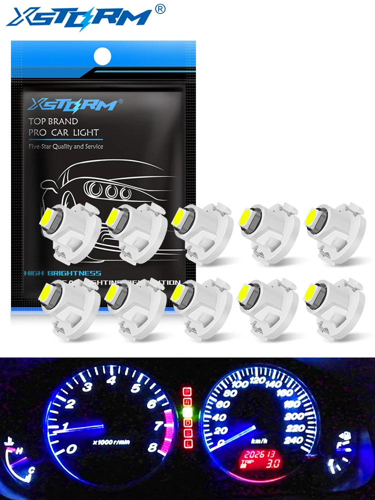 10Pcs T3 LED T4.2 T4.7 Led Bulb Canbus 3030SMD Car Interior Lights Indicator Wedge Dashboard Warming Instrument Lamp 12V Auto