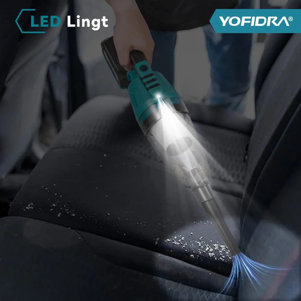 YOFIDRA 1500W 12KPA Electric Cordless Vacuum Cleaner Portable 2IN1 Household Car Cleaning Power Tool For Makita 18V Battery Pin