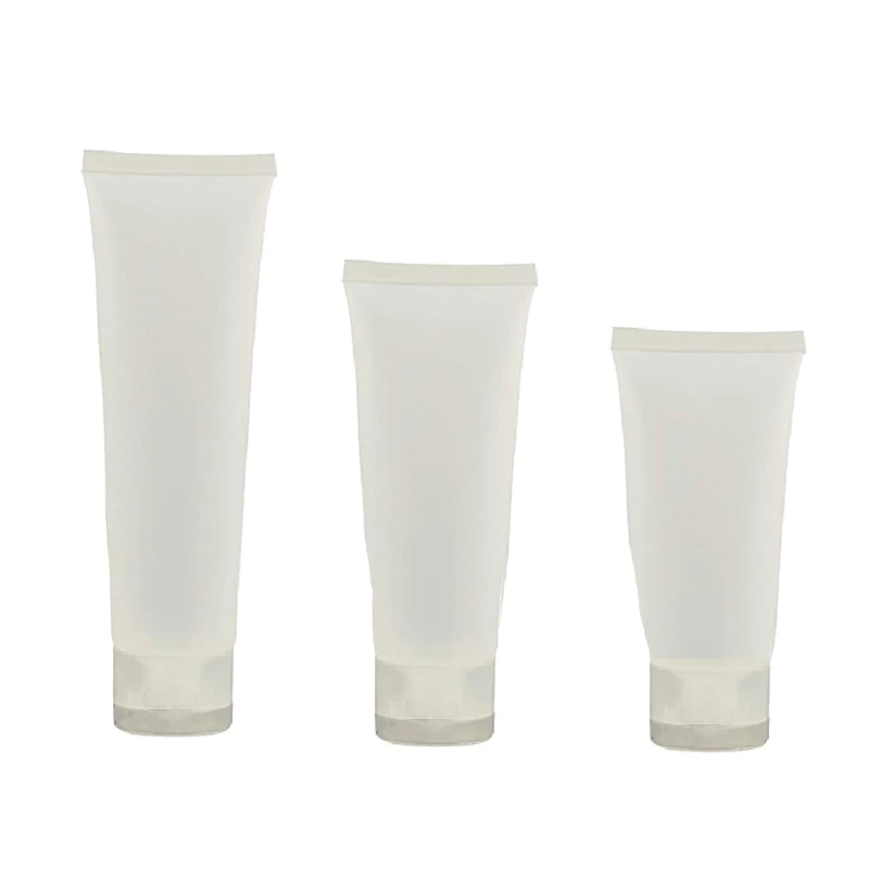 30Pcs/Lot PE Soft Tubes 15ml 20ml 30ml 50ml 100ml Clear Scrube Cream Tube Facial Cleaner Handcream Container