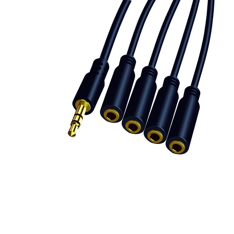 Nku 3.5mm 1/8 TRS Male To 2/3/4/5/6 Port 3.5 Female Jack Headphone Splitter Cable Stereo AUX Audio Adapter for PC TV MP3 Speaker