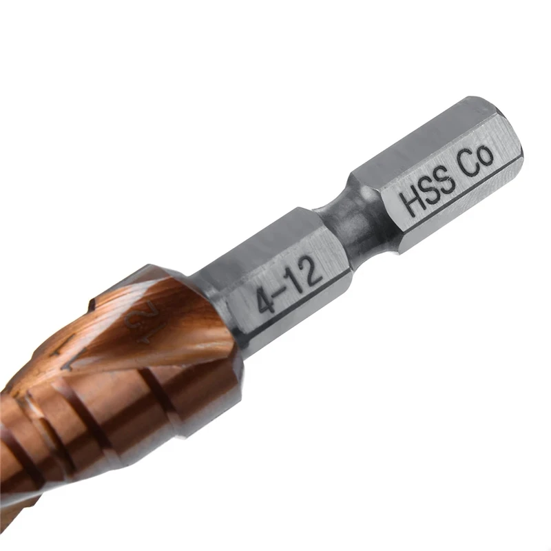 M35 5% Cobalt Step Drill Bit HSS-Co Cone Hex Shank Metal Drill Tool Hole Cutter 3-12/4-12/4-20/4-22/4-32/4-26/5-21/5-27/6-24mm