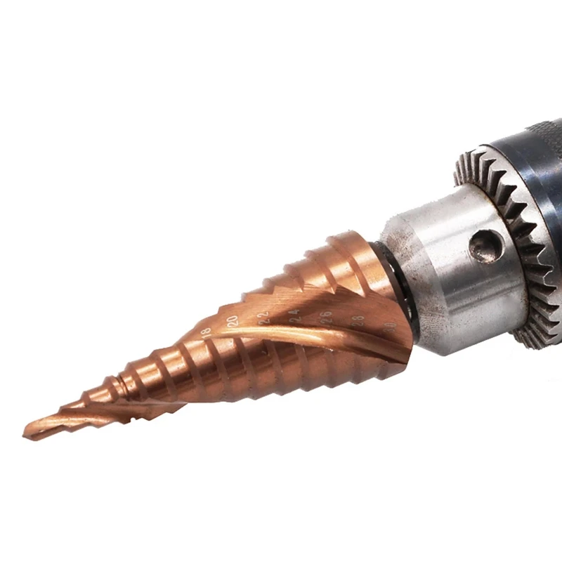 M35 5% Cobalt Step Drill Bit HSS-Co Cone Hex Shank Metal Drill Tool Hole Cutter 3-12/4-12/4-20/4-22/4-32/4-26/5-21/5-27/6-24mm
