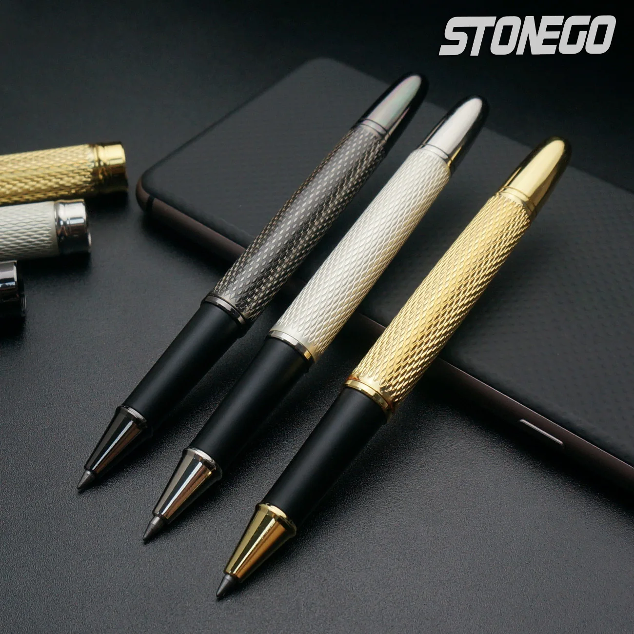 STONEGO Fashion Wallet Pen Short Paragraph Gift Travel Pocket Pen Mini Pocket Short Clip Metal RollerBall Pen Travel Pocket Pen
