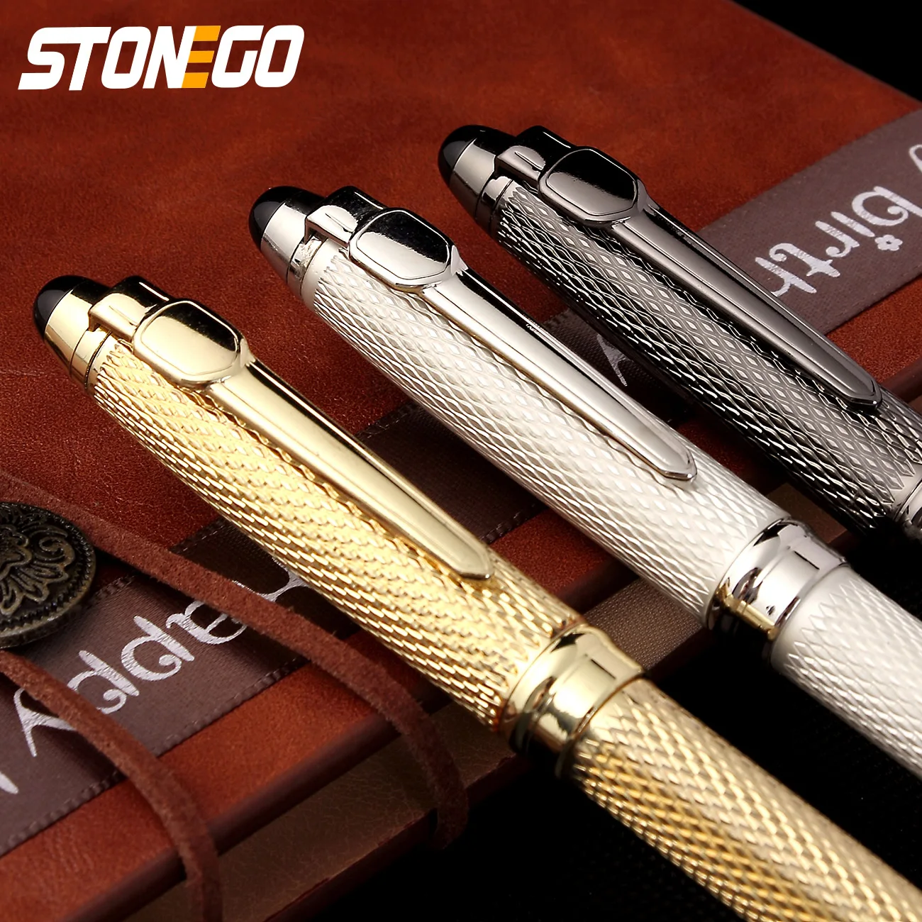 STONEGO Fashion Wallet Pen Short Paragraph Gift Travel Pocket Pen Mini Pocket Short Clip Metal RollerBall Pen Travel Pocket Pen