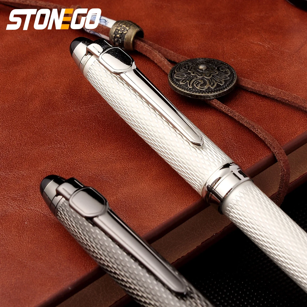 STONEGO Fashion Wallet Pen Short Paragraph Gift Travel Pocket Pen Mini Pocket Short Clip Metal RollerBall Pen Travel Pocket Pen