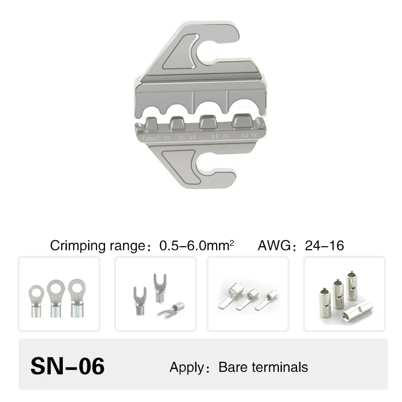 Crimping Tool Pliers Crimp Jaw Set, 4mm Slot Jaws, SN-48BS/58B/02C/2546B/2549/06/X6/06WF/03H, Used for Crimping Terminals