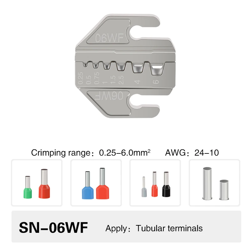 Crimping Tool Pliers Crimp Jaw Set, 4mm Slot Jaws, SN-48BS/58B/02C/2546B/2549/06/X6/06WF/03H, Used for Crimping Terminals