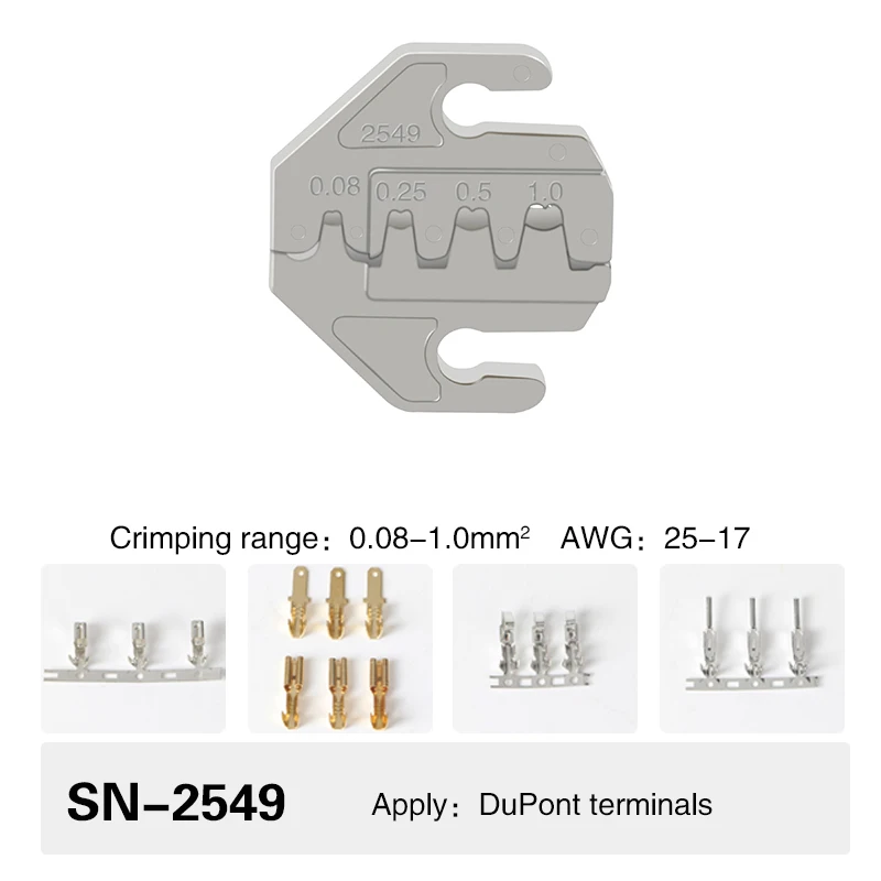 Crimping Tool Pliers Crimp Jaw Set, 4mm Slot Jaws, SN-48BS/58B/02C/2546B/2549/06/X6/06WF/03H, Used for Crimping Terminals
