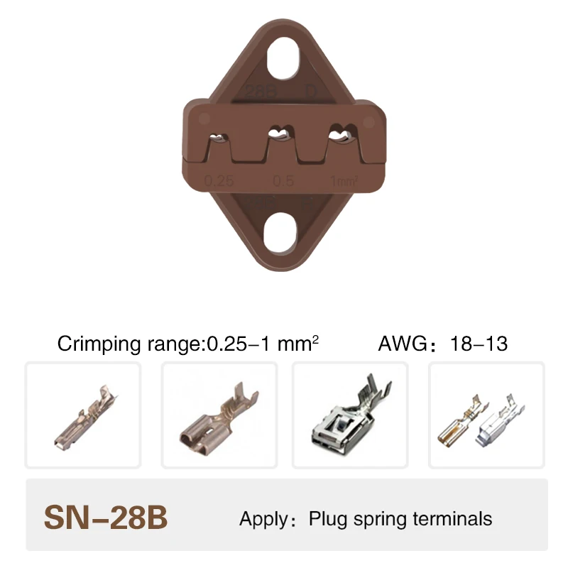 Crimping Tool Pliers Crimp Jaw Set, 4mm Slot Jaws, SN-48BS/58B/02C/2546B/2549/06/X6/06WF/03H, Used for Crimping Terminals