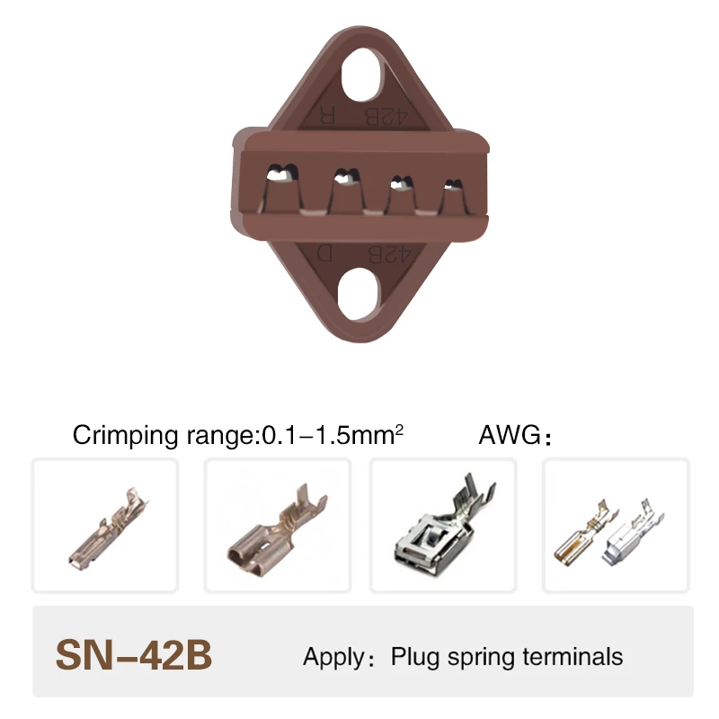 Crimping Tool Pliers Crimp Jaw Set, 4mm Slot Jaws, SN-48BS/58B/02C/2546B/2549/06/X6/06WF/03H, Used for Crimping Terminals