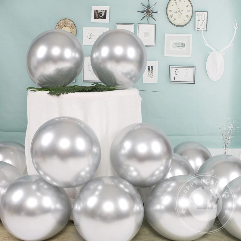 5/10/12inch Birthday Balloon Premium Metallic Latex Balloons Gold Silver Fruit Green Globe Wedding Party Decoration Kids Toys