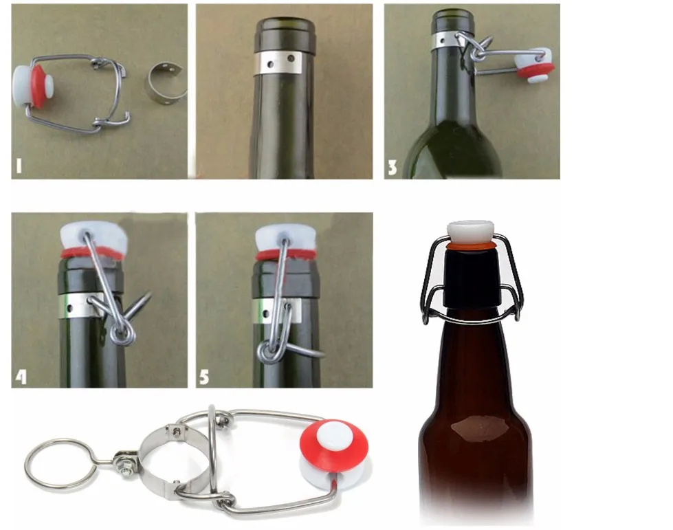 2/4/8/12/20/30PCS Ez Cork Cap Flip Top Stopper Root Beer Bottles Replacement Swing Tops Homebrew Brewing Wine Stoppers