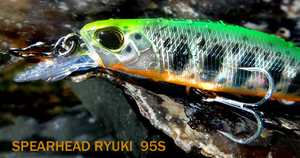Minnow Lure Spearheadd Ryuki 95S Wobbler for Trolling 9.5cm 15g Bass Fishing Bait Wobbler Long Sinking Trolling Jerkbait Pesca