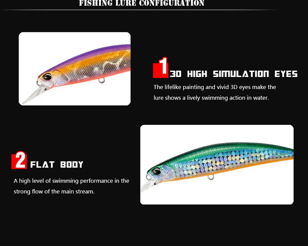 Minnow Lure Spearheadd Ryuki 95S Wobbler for Trolling 9.5cm 15g Bass Fishing Bait Wobbler Long Sinking Trolling Jerkbait Pesca