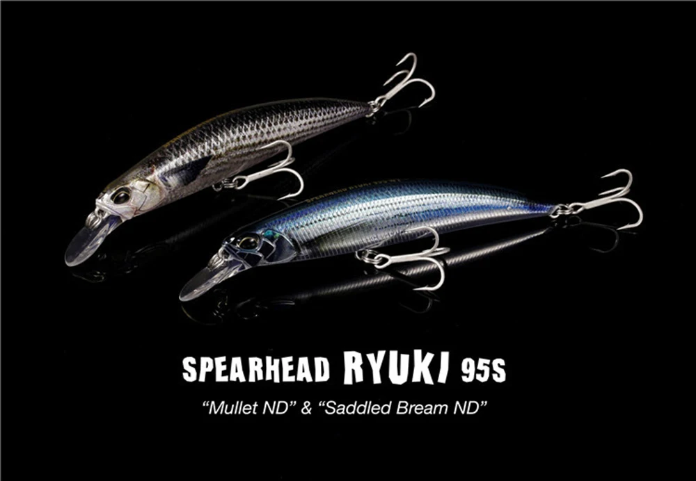 Minnow Lure Spearheadd Ryuki 95S Wobbler for Trolling 9.5cm 15g Bass Fishing Bait Wobbler Long Sinking Trolling Jerkbait Pesca