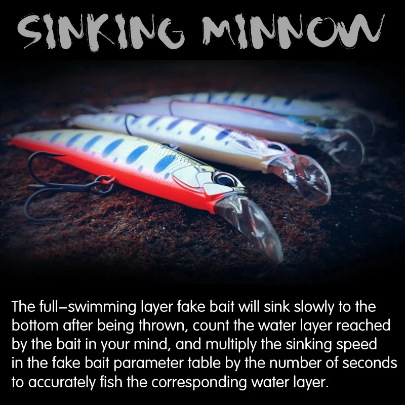 Minnow Lure Spearheadd Ryuki 95S Wobbler for Trolling 9.5cm 15g Bass Fishing Bait Wobbler Long Sinking Trolling Jerkbait Pesca