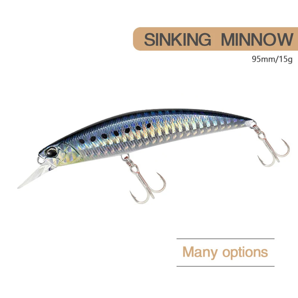 Minnow Lure Spearheadd Ryuki 95S Wobbler for Trolling 9.5cm 15g Bass Fishing Bait Wobbler Long Sinking Trolling Jerkbait Pesca