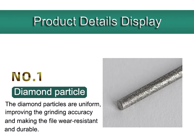 Diamond Cylindrical File 1/1.2/1.5/1.7/2.2/2.8/3.3/4/5/6mm Small Diameter Reaming File Grinding Tool Jade Alloy Assorted File