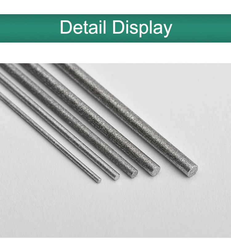 Diamond Cylindrical File 1/1.2/1.5/1.7/2.2/2.8/3.3/4/5/6mm Small Diameter Reaming File Grinding Tool Jade Alloy Assorted File