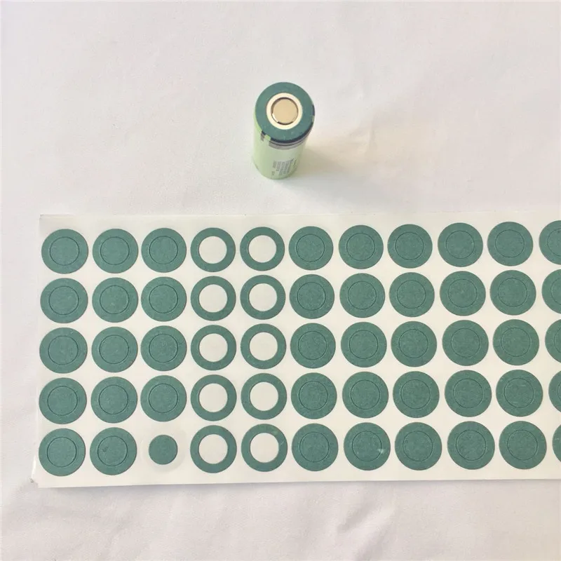 100pcs/lot Battery Insulation Rings 18650 21700 26650 32650 1S Positive Adhesive Cardboard Paper Pads for Lithium Battery