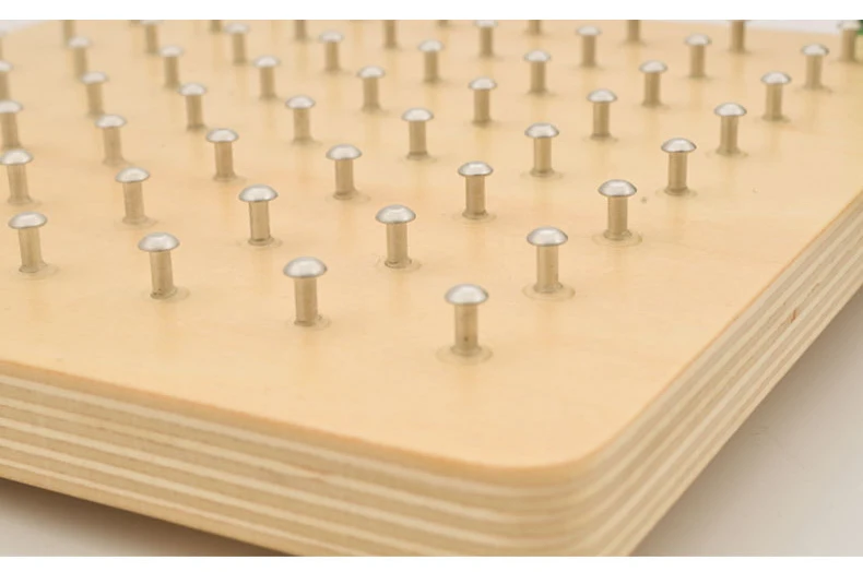 Montessori Baby Creative Toy Graphics Rubber Tie Nail Boards with Cards Childhood Education Preschool Kids