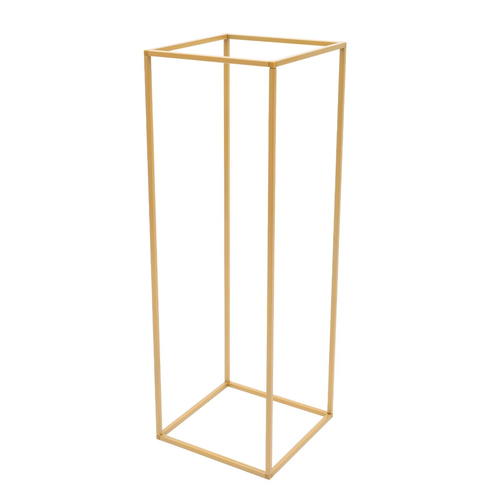 4Pcs Wedding Flower Stand Set, Gold Metal Column Rack Floor Geometric Display Stand Wedding Centerpieces Party Prop Decor Holder