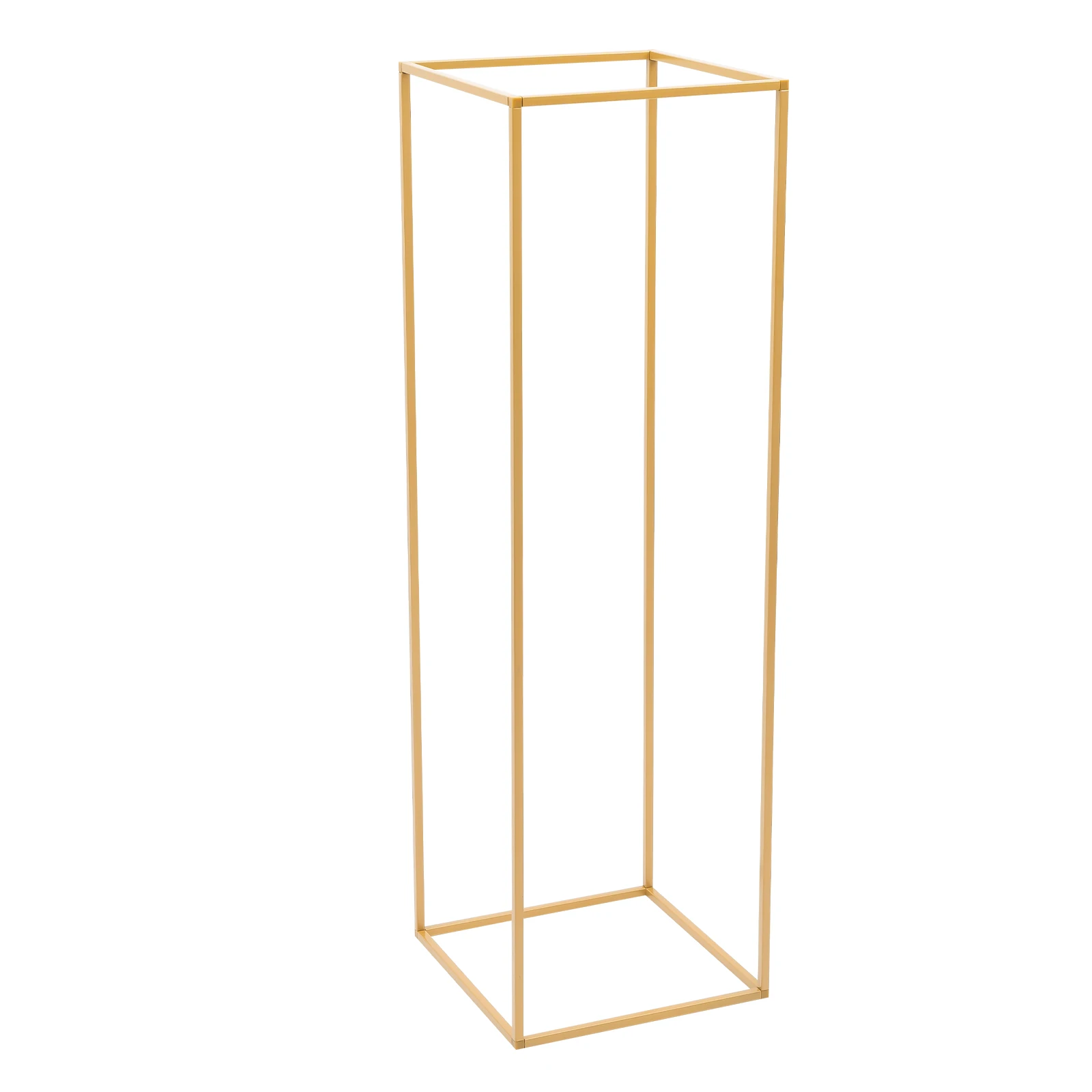 4Pcs Wedding Flower Stand Set, Gold Metal Column Rack Floor Geometric Display Stand Wedding Centerpieces Party Prop Decor Holder