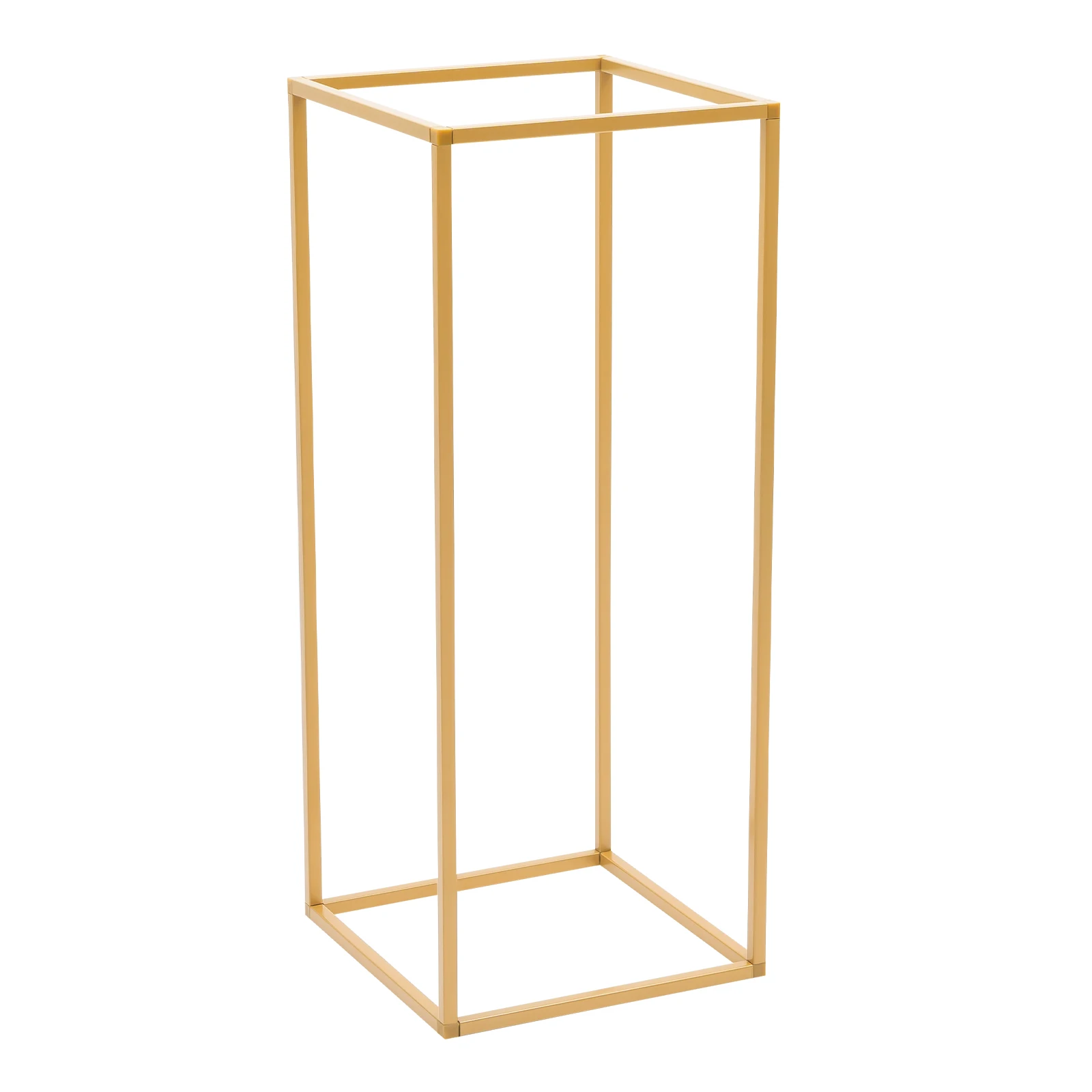 4Pcs Wedding Flower Stand Set, Gold Metal Column Rack Floor Geometric Display Stand Wedding Centerpieces Party Prop Decor Holder
