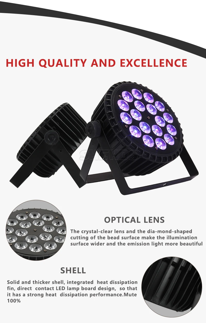 SHEHDS Aluminum Alloy LED Flat Par 18x12W / 18x18W Lights RGBW LED Lighting With Flight Case Professional Party KTV Disco DJ