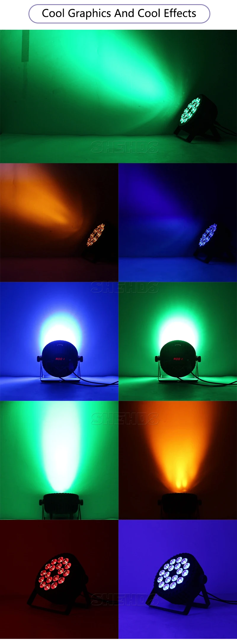 SHEHDS Aluminum Alloy LED Flat Par 18x12W / 18x18W Lights RGBW LED Lighting With Flight Case Professional Party KTV Disco DJ