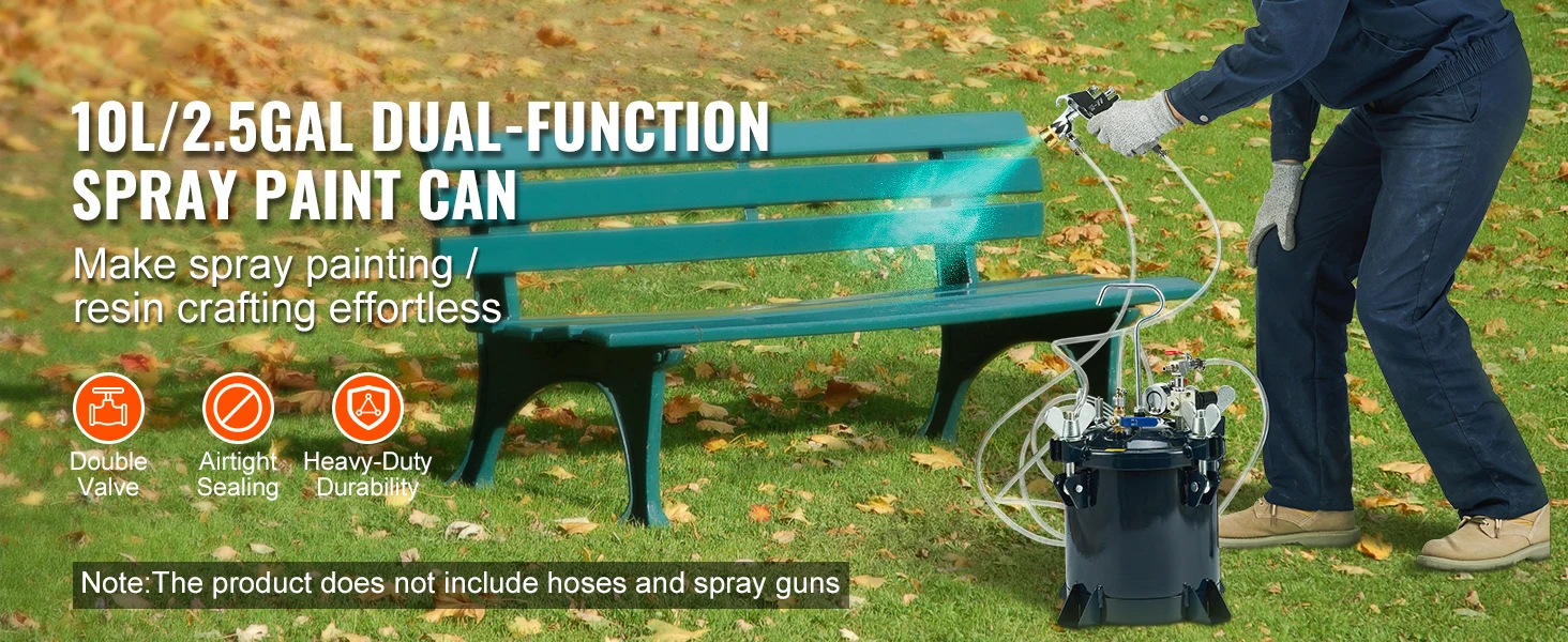 SucceBuy Spray Paint Pressure Pot 15L Pressure Pot Tank 60psi Adjustale Pressure Steel Pressure Pot Paint Tank Spray Gun Hose