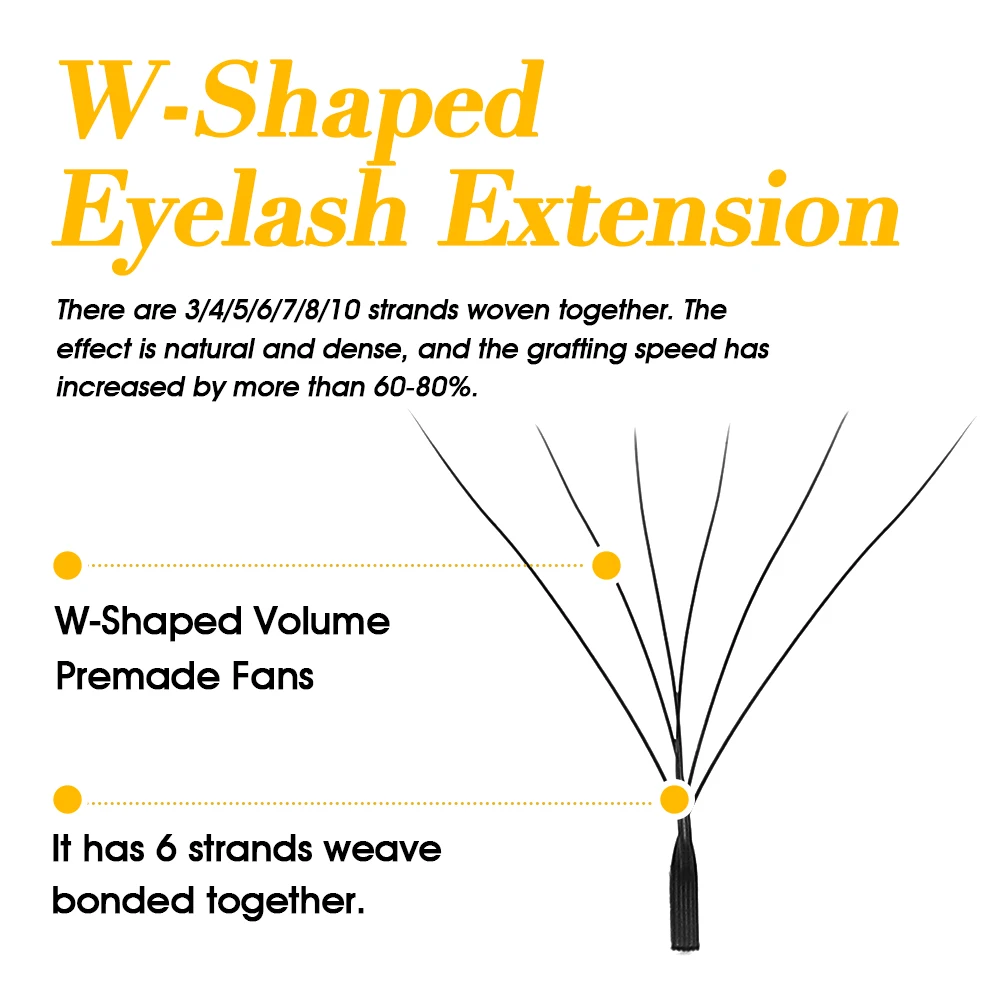 MASSCAKU 3D 4D 5D6D W Shape Eyelashes Clover Bloom Handmade Premade Natural Soft Light Lashes Items Fake Lash