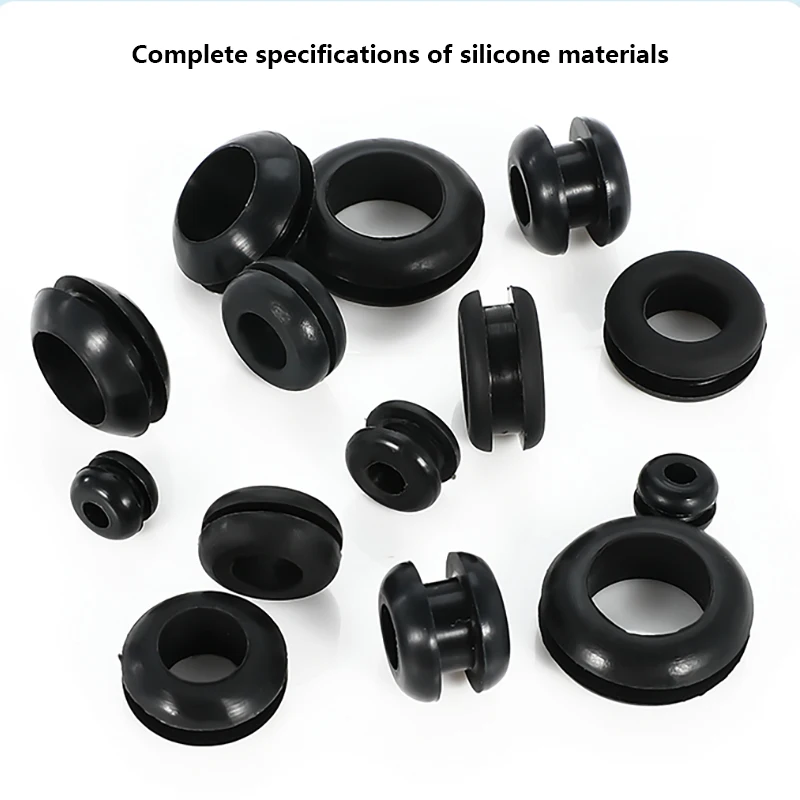 High Temperature Resistant Silicone Double-sided Protective Coil Snap in Ring Grommet Insulation Over Hole Plug With Card Slot