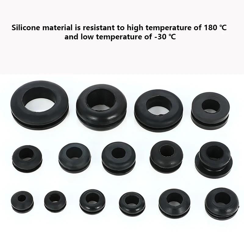 High Temperature Resistant Silicone Double-sided Protective Coil Snap in Ring Grommet Insulation Over Hole Plug With Card Slot