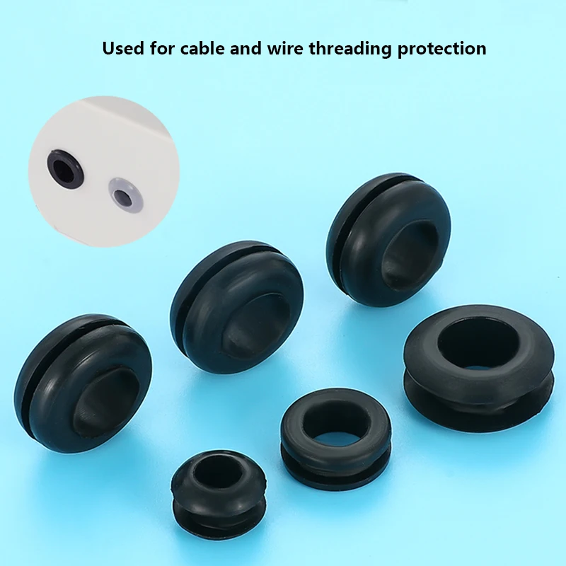 High Temperature Resistant Silicone Double-sided Protective Coil Snap in Ring Grommet Insulation Over Hole Plug With Card Slot
