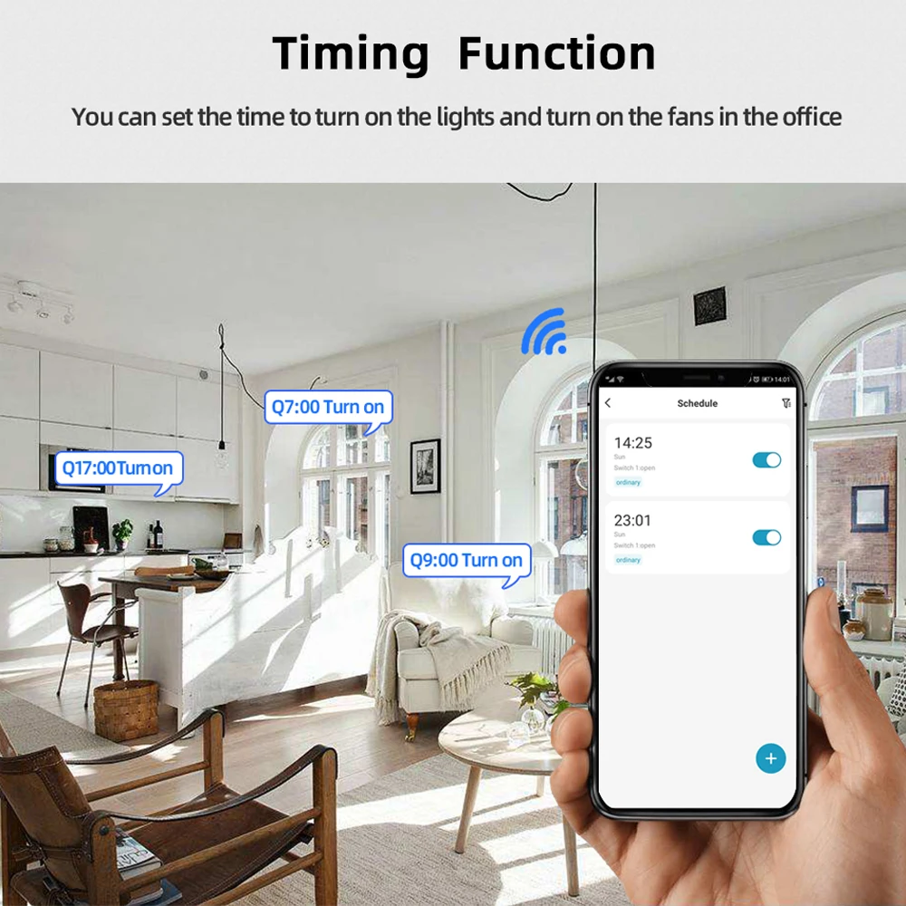 Wifi Smart Home Module Relay Switch 2CH AC DC 220V 7-32V Remote Control 433Receiver Works with Tuya Smartlife Alexa Google Home