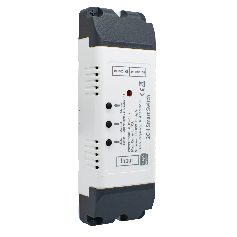 Wifi Smart Home Module Relay Switch 2CH AC DC 220V 7-32V Remote Control 433Receiver Works with Tuya Smartlife Alexa Google Home
