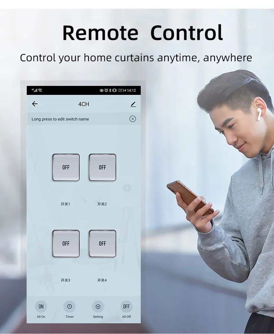 Wifi Smart Home Module Relay Switch 2CH AC DC 220V 7-32V Remote Control 433Receiver Works with Tuya Smartlife Alexa Google Home