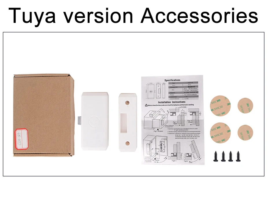 Tuya APP/EM Card Unlock Smart Drawer Lock No Hole File Cabinet Furniture Electronic Keyless Invisible NFC Sensor Locks Switch