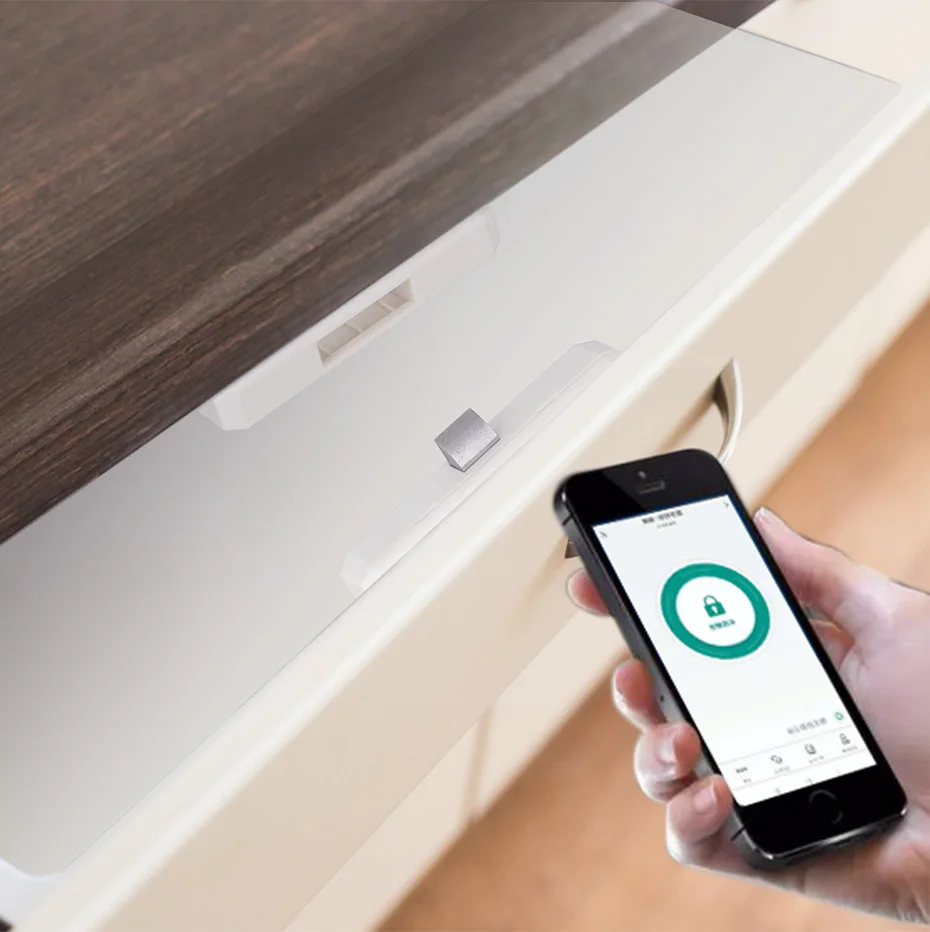 Tuya APP/EM Card Unlock Smart Drawer Lock No Hole File Cabinet Furniture Electronic Keyless Invisible NFC Sensor Locks Switch