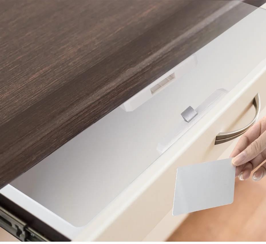 Tuya APP/EM Card Unlock Smart Drawer Lock No Hole File Cabinet Furniture Electronic Keyless Invisible NFC Sensor Locks Switch