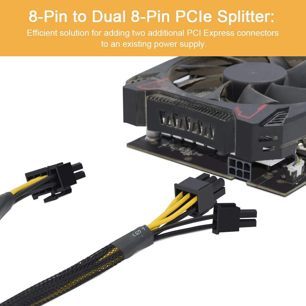 JULONGFENGBAO 1/2 PCS 6Pin 8Pin PCI Express to Dual PCIE 8 (6+2)Pin Power Cable Graphics Card PCI-E GPU Data Splitter