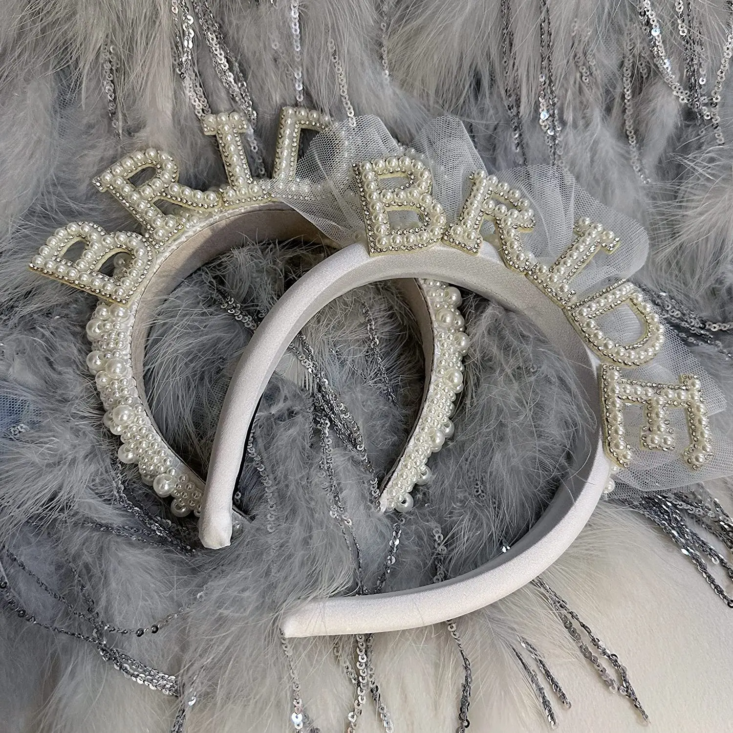 Bride to Be Pearl Crown Headband Bach Bachelorette Hen Party Bridal Shower Wedding Engagement Rehearsal Dinner Decoration Gift