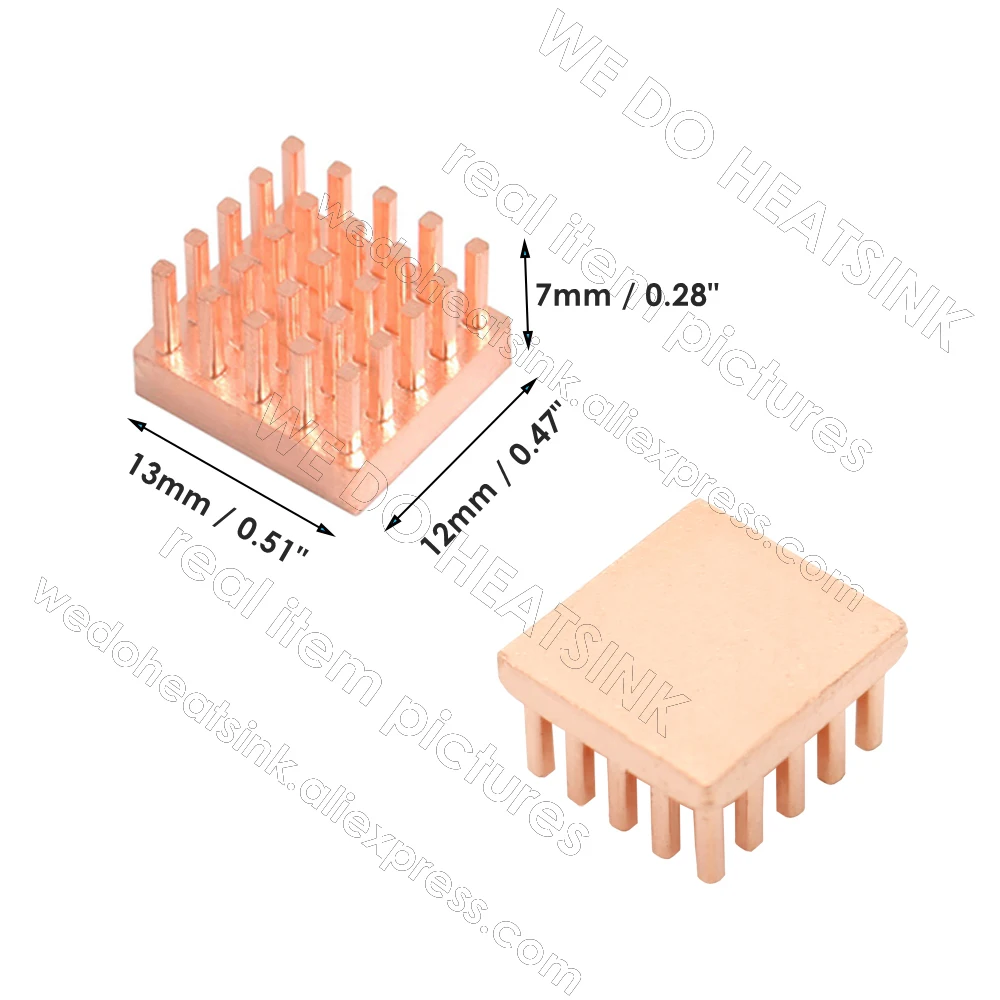 WE DO HEATSINK Small Tiny Useful Pure Copper Heat Sink Without or With Thermal Pad For Raspberry Pi Banana Pi IC Chipset Package