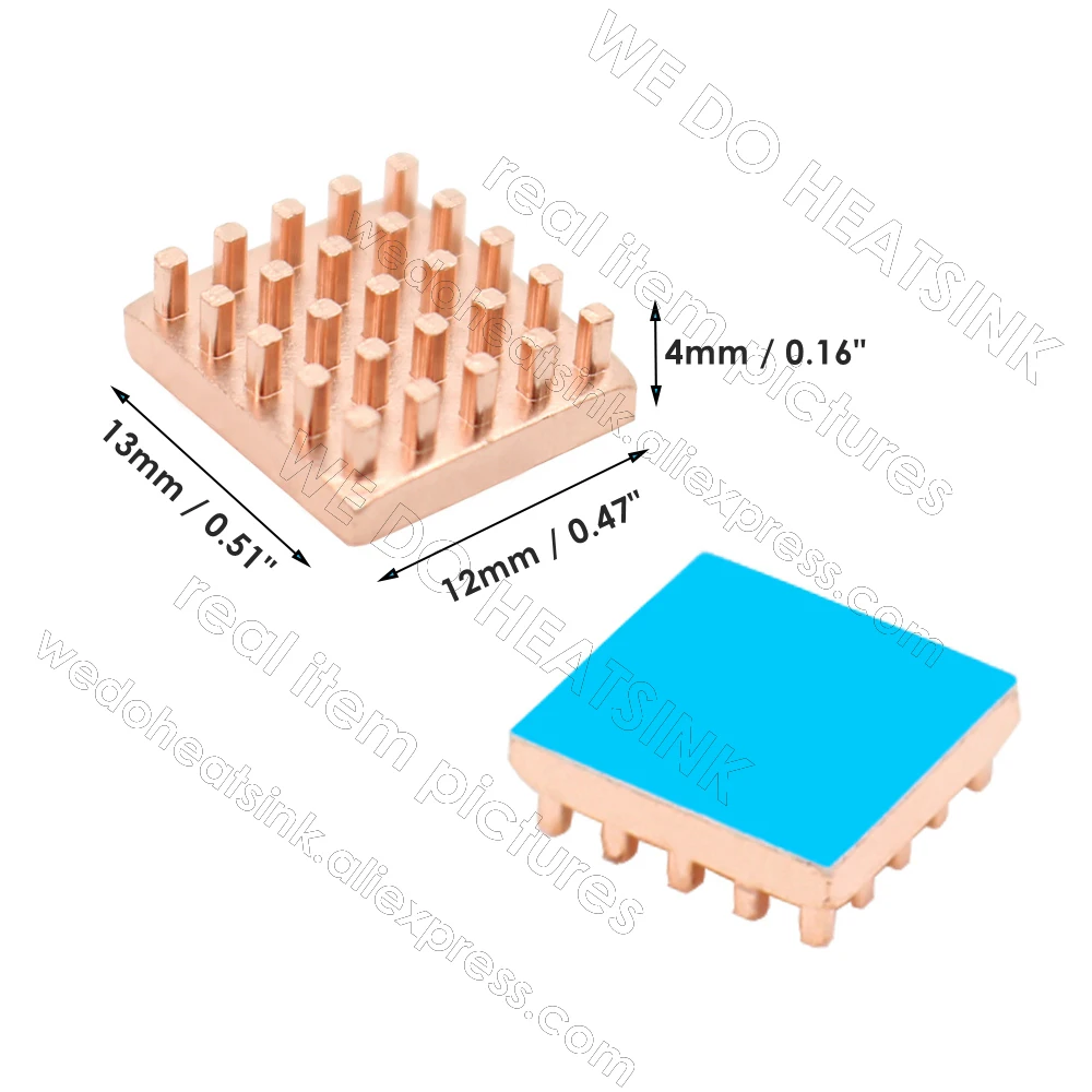 WE DO HEATSINK Small Tiny Useful Pure Copper Heat Sink Without or With Thermal Pad For Raspberry Pi Banana Pi IC Chipset Package